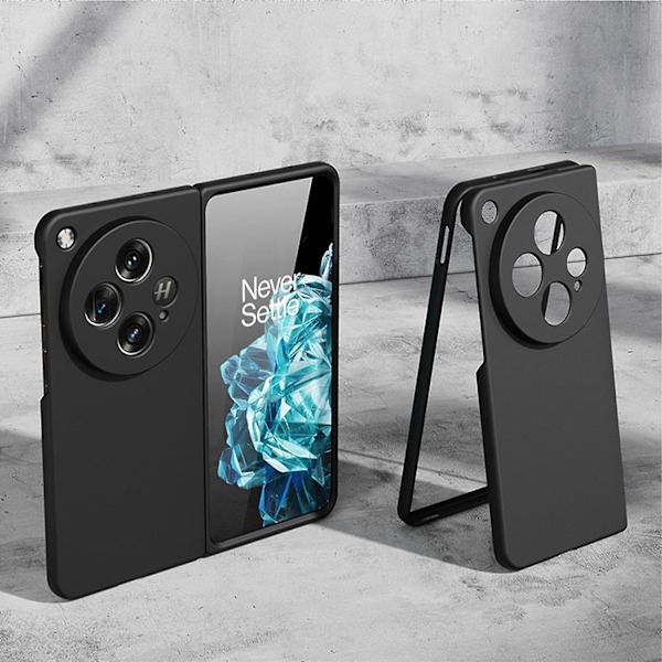 Fodral för Oneplus Open, Hård PC Stötsäker Telefonfodral Matt Smalt Skyddande Omslag Vikbart Fodral för Oneplus Open black