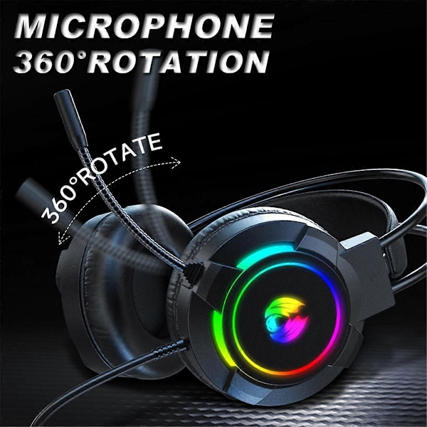 Gaming Headset 7.1 Stereo Surround Bass Headset Datorspelkonsol med Mikrofon RGB Headset