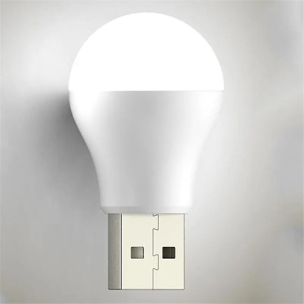 USB LED Pære 3W Bærbar LED Lampe 5V Boglys Energibesparende Nødlampe Udendørs Campinglys Indendørs Læselys 02 white