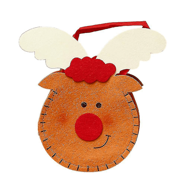 3 stk. Juteposer til jul med eple-motiv, julepynt, godteposer style 3
