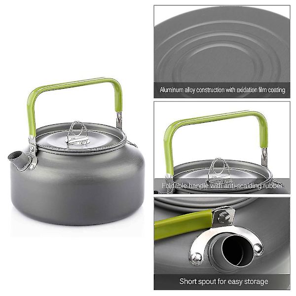 0,8l/1,2l/1,6l Utomhus Camping Vattenkokare Aluminium Tekanna Kaffeepanna Med Bärväska -SZCN 0.8l