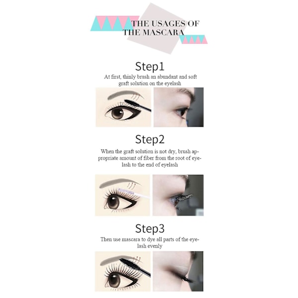 1-3 stk 4D Mascara Silkefiber Vannfast Vipper Forlengelse Volum Sminke - Langvarig 2pcs