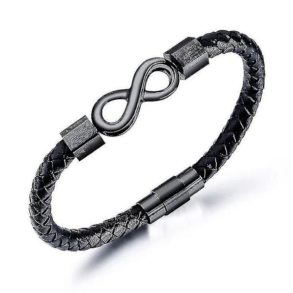 Til min mand, Infinity læderarmbånd Mand gaver fra kone Jeg elsker dig for evigt og altid Armbånd Kæreste Jubilæum ZD B2 J silver