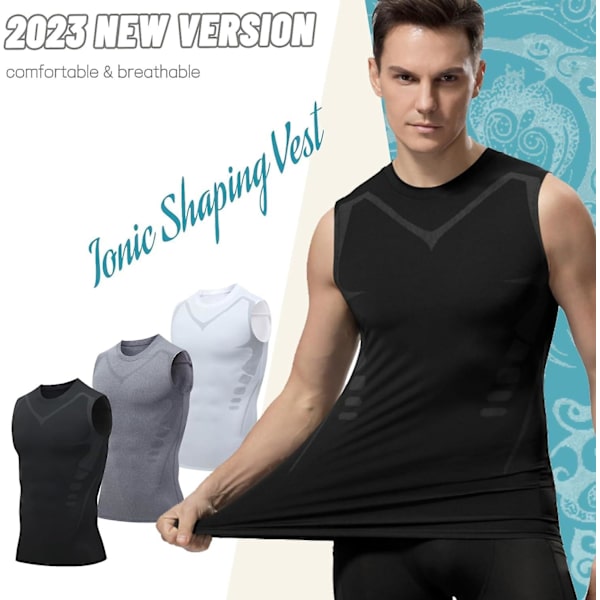 Tourmalin Posture Corrector Vest, Ice Silk Fabric Posture Corrector Vest, Ionic Shaping Sleeveless Shirt l