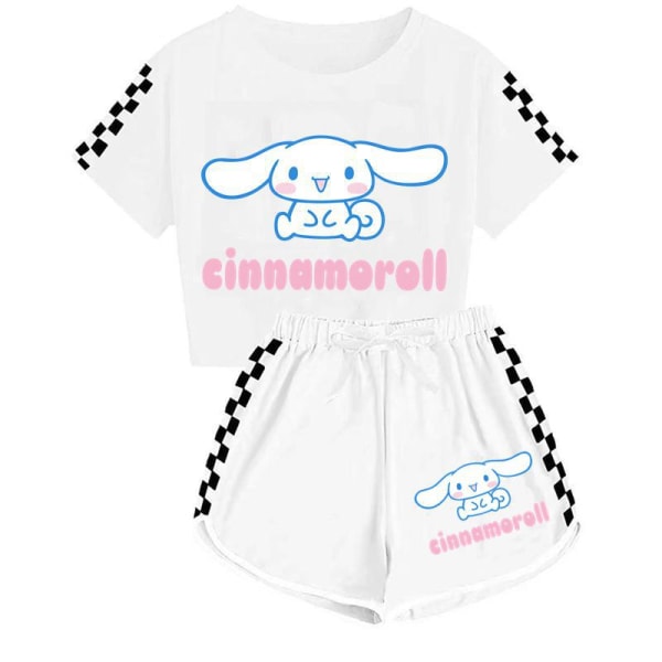 Sanrio Jade Dog T-shirt + shorts sportpyjamas för pojkar och flickor set yellow 130cm
