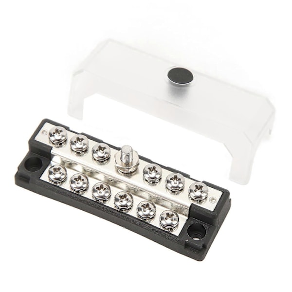 100A 32V 12-terminal Power Distribution Block Terminal Bus Bar med Dæksel til 32V DC Lastbiler, Campingvogne, Både