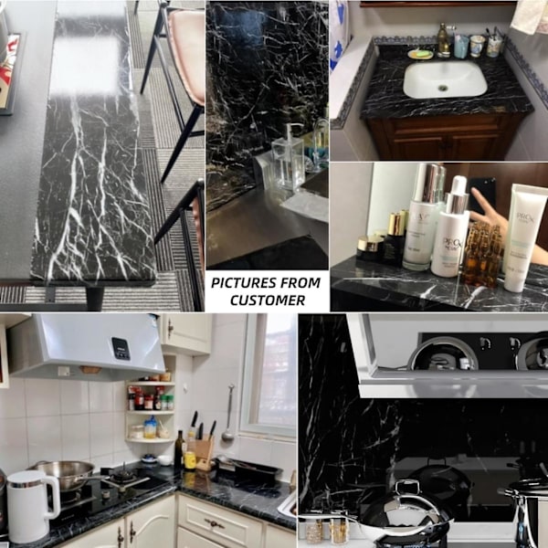 Marmor tapet stor selvklebende vinyl, vanntett ekstra tykk kontaktpapir selvklebende vinylfolie for møbler redo kjøkkenbenker etc 6 white crack