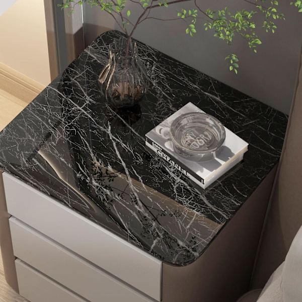 Marmor tapet stor självhäftande vinyl, vattentät extra tjock kontaktpapper självhäftande vinylfolie för möbler redo kök bänkskivor etc 6 light grey stone
