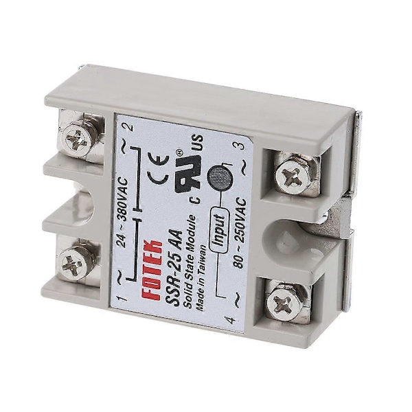 Solid State Relay Modul SSR-25 AA 25A 250V 80-250V AC Ingång 24-380V AC Utgång