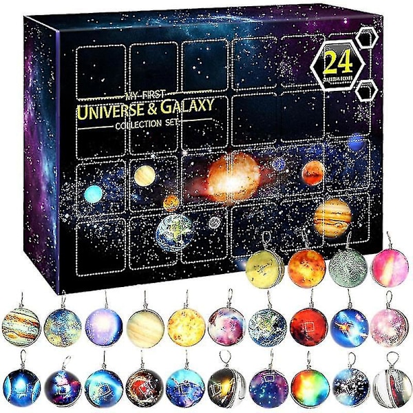 24 dages julekalender nedtælling univers samling kosmisk planet sæt julegaver til piger drenge