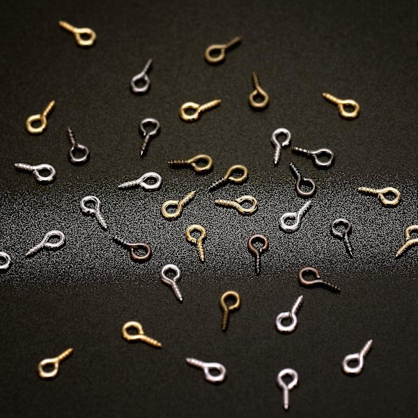 Skruvöglor Krokar Öglor Skruvgängade För Smyckestillverkning Tillbehör Diy Hantverk, 6 Färger  Maj 5.31 4*8mm
