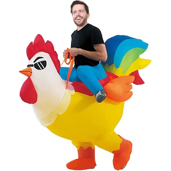 Oppusteligt hønse-kostume til voksne - Oppusteligt kyllingekostume til Halloween, påskegave