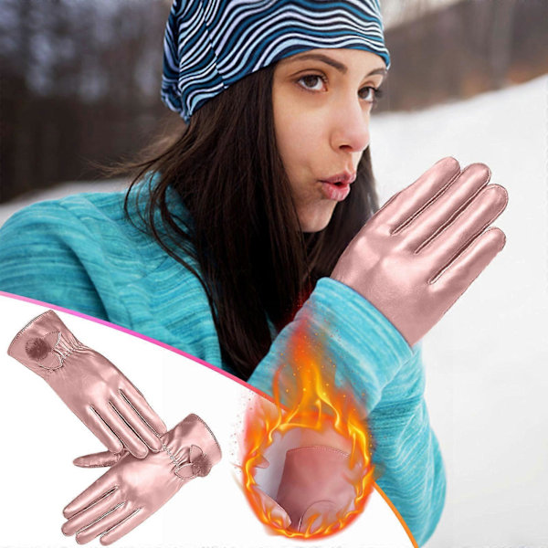 Julsemester Adventskalender Dam Full Screen Vantar Vinter Utomhus Plus Sammet Varma Mode Läder Vantar Körning pk
