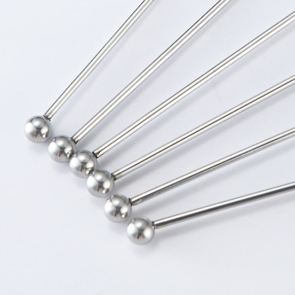 4-pack Rostfria Störblandare Cocktail Drink Mixer Stick med Liten Rektangulär Paddel sliver