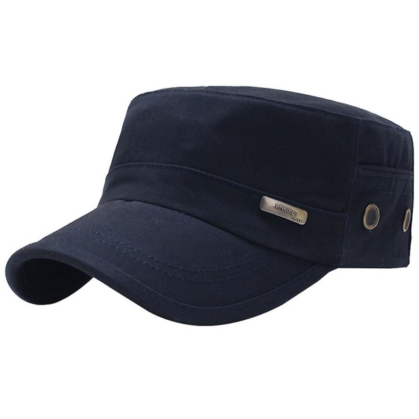 Justerbara Snapback Corps Military Elegant Flat Top Hats Navy
