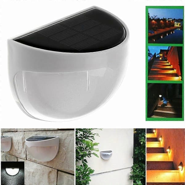 Solcellsladdad väggsensorljus Accentbelysning Vattentät 6 Led Praktisk Acent -DGJR white light