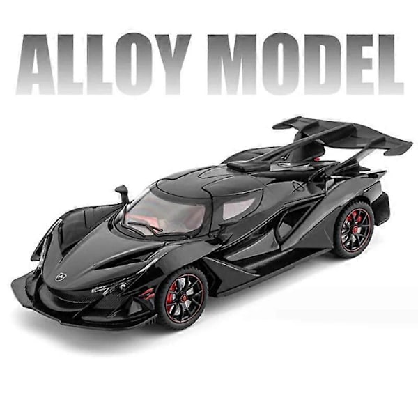 1:24 Apollo IE Intensa Emozione Legering Sportsvogn Model Diecast Metal Racing Superbil Model Simuleret Lyd Lys Børns Legetøj Gave ie black