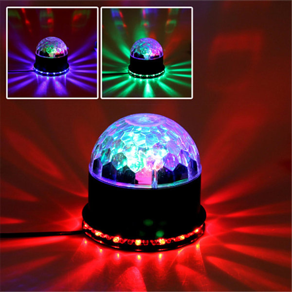 Discokugle Partylys, 6 Farver Rgb Dj Lys Roterende Scene Strobe Lampe, Lydaktiveret Dansende Scene Lys Dekoration Til Bar Jul uk plug