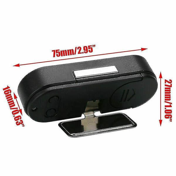 2 i 1 LCD Digital Bil Elektronisk LED Tidsur Termometer Med Baggrundsbelysning Sort -JRZD