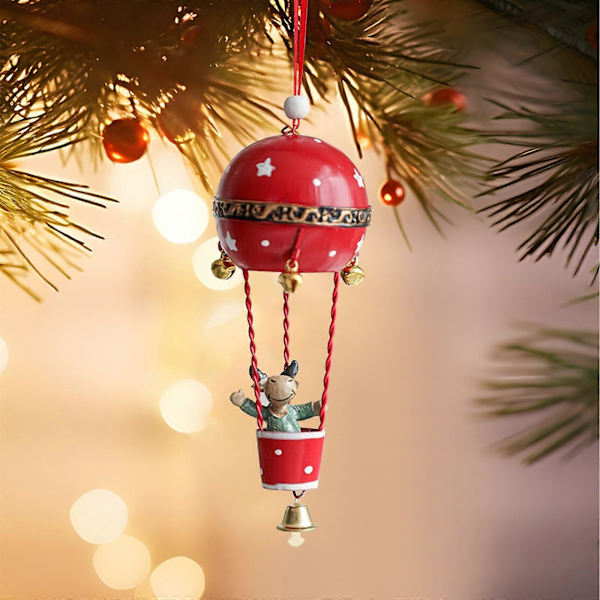 Gratulerer med dagen ballonger Juler jern malt varme ballonger Juletre hjort snømann julenissen dekorasjon liten anheng rd