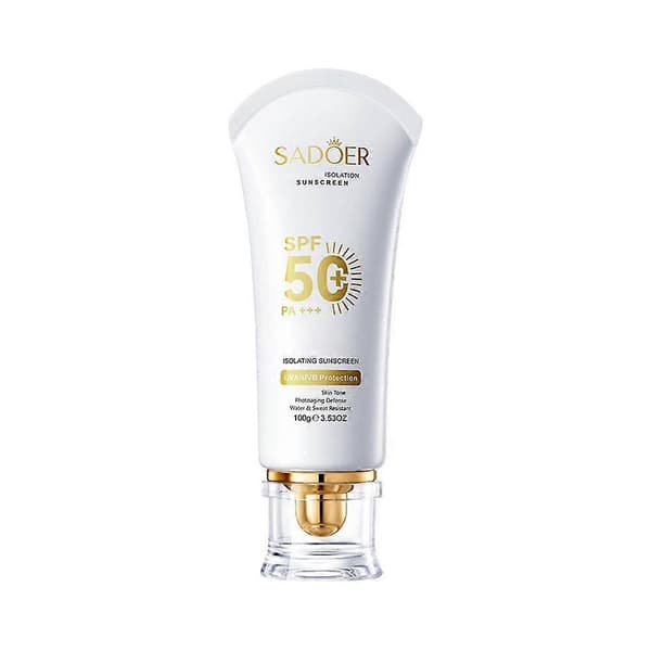 SADOER Isolasjon Solkrem SPF 50+ - Lysnende, 100g, Vanntett Brightening Primer