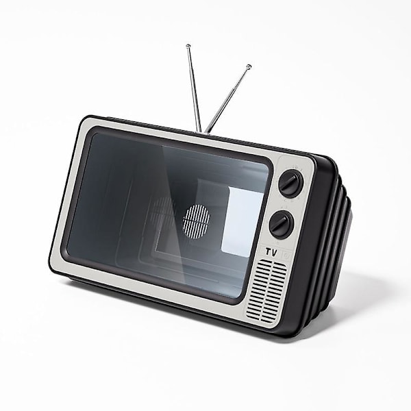 Retro TV -työpöydän matkapuhelinteline, kannettava näytön suurentaja matkapuhelimelle, HD-matkapuhelimen näytön suurentava suurentaja, koristeellinen matkapuhelinteline brown