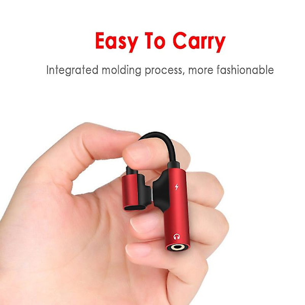 2-i-1 Type C til 3,5 mm hodetelefonkontakt 3,5 Aux Usb C adapterkabelkonverter