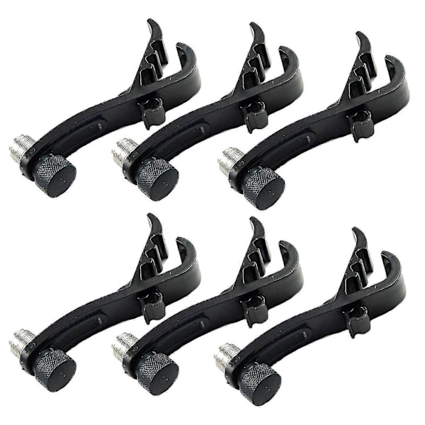 Fgao 6-pack Stötskyddade Mikrofontrummkanthållare Tom Snare Fäste Mikrofonklämmor Hållare