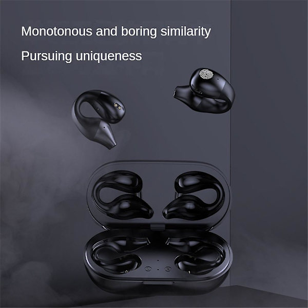 Urheilukuulokkeet Langattomat Bluetooth 5.3 Kuulokkeet Korvaklipsit Luunjohtavuuskuulokkeet black