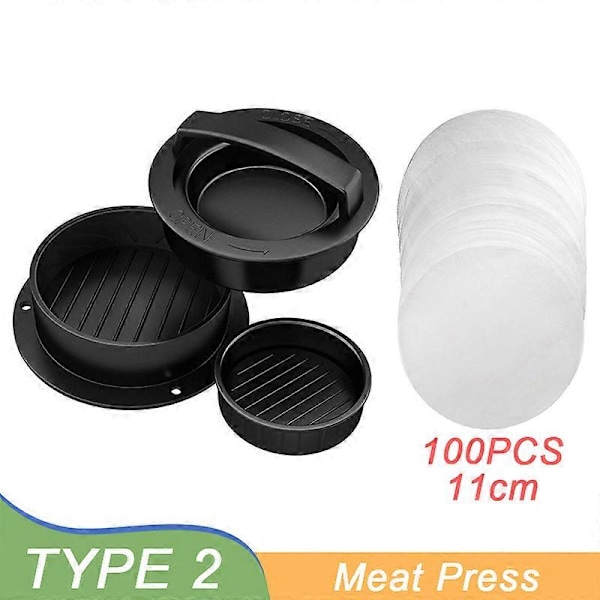 Hamburgerkødspresse Maker Rund Form Non-Stick Fyldte Burgerbøffer Oksekød Grill Pie Presse Form Maker Køkken Tilbehør SMTX