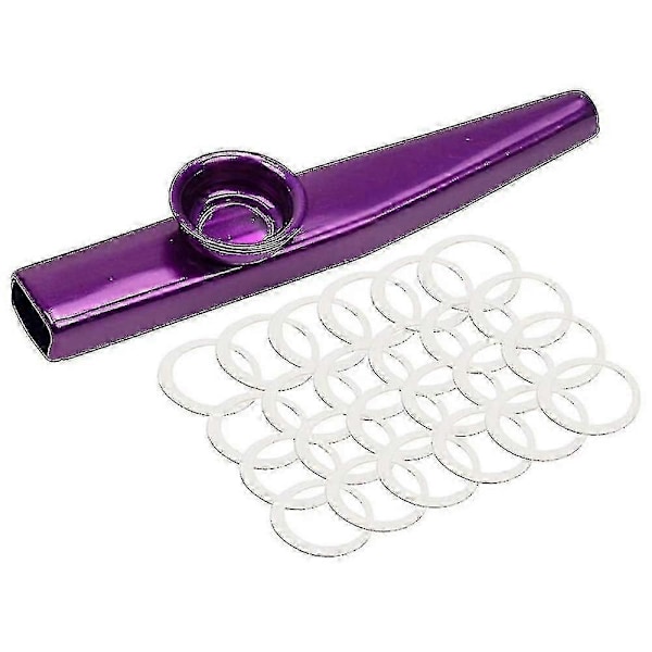 24-pak Metal Kazoos Med 24 Stk. Kazoo Fløjte Membraner 6 Farver, God Makker Til Ukulele, Violin