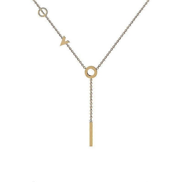 Halsband dam kedja choker hänge smycken flickor present modellering kärleksbrev titan stål enkel mode