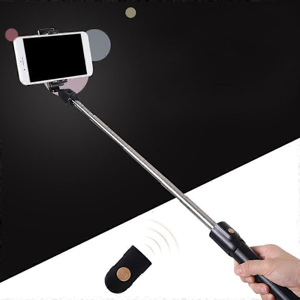 Bluetooth-kompatibel Selfie Stick Stativ Resa Avtagbar Trådlös Fjärrkontroll
