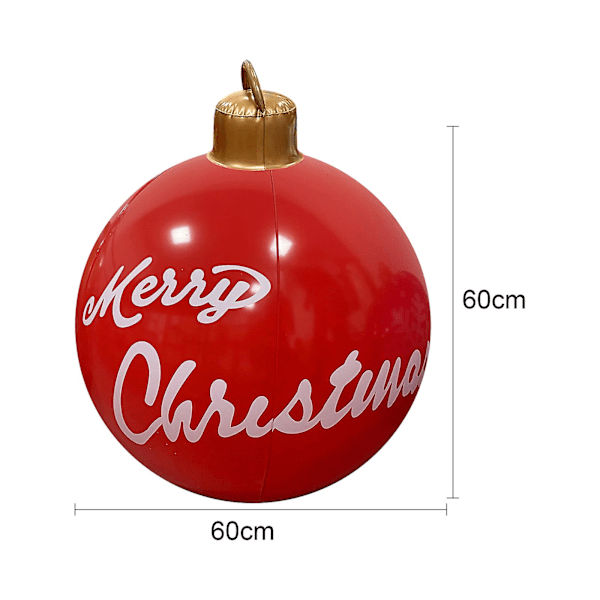 Julepynt Kjempe Oppblåsbare Julekule Dekorert 60 cm Utendørs Jule PVC Oppblåsbare Julekule Dekorasjoner Oppblåsbare Jul