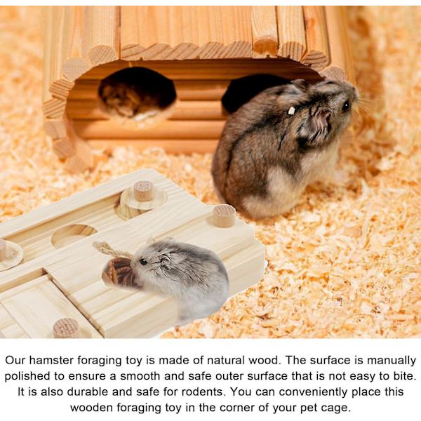 6-in-1 Puinen Hamsteri Interaktiivinen Rikastustoiminta Lelut, Merisika Ruokinta Lelut Herkkujakelu Lelut Pienille Eläimille, Herkut Päätelmäpelit