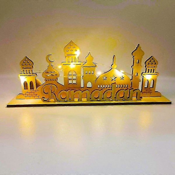 Eid Mubarak LED-lys, treornament Ramadan-dekorasjoner for hjemmet, 2024 muslimske Ramadan-festartikler -CHSZ style a