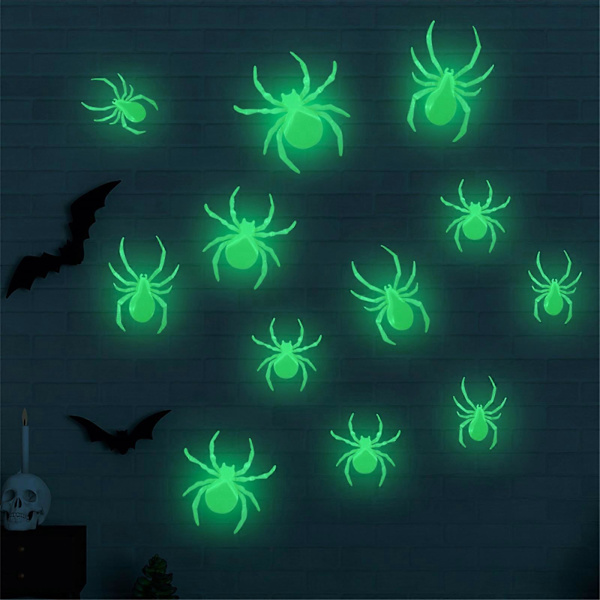 Halloween Kostumer Halloween Lysende Lysende Edderkop Kombination Party Vægsticker