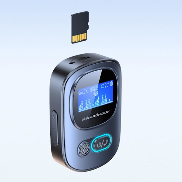 Bluetooth-sändare och -mottagare för bil, V5.0 Bluetooth-adapter ljudsändare/mottagare bilstöd med LED-display för TV-högtalare stereo 1pcs