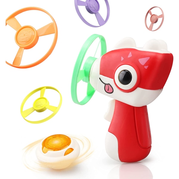 Flying Toy Discs Launcher för barn, bakgårdsspel Red