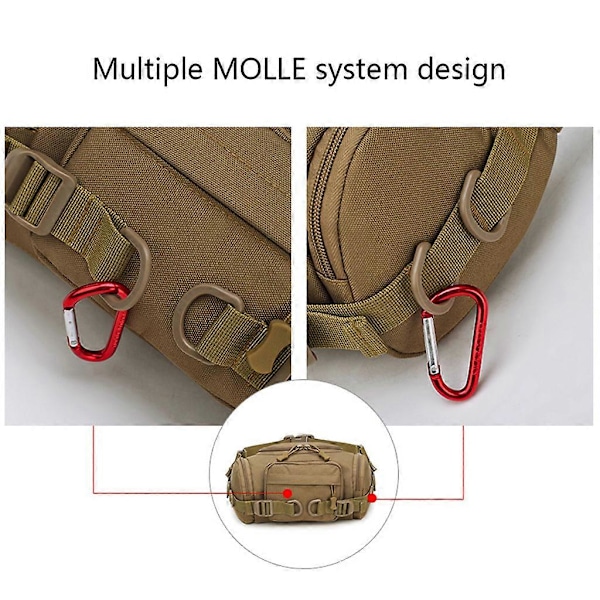 Fanny Pack Militär Midjeväsk Ryggsäck Utility Hip Pack Väska med Justerbar Rem desert camouflage
