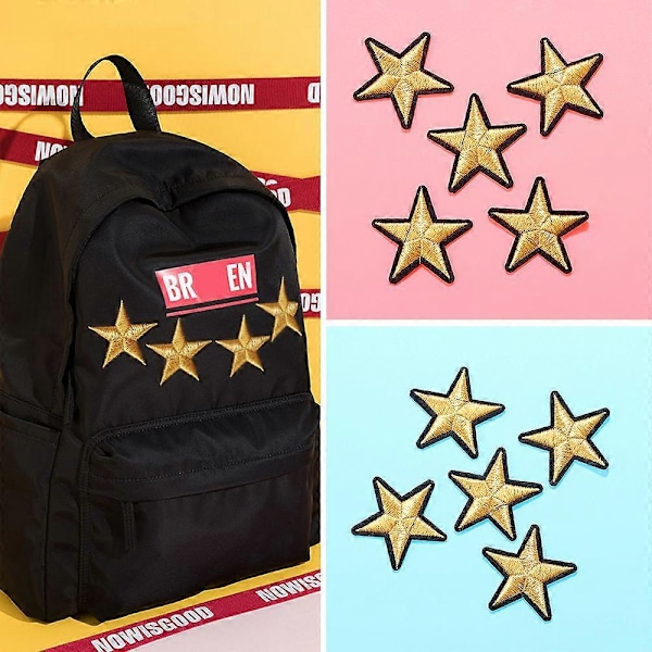 10 stjärnor broderade märken att sy eller stryka fast för kläder DIY applikationer hantverksdekoration red