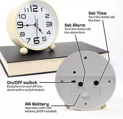 Väckarklocka Sängbord Tyst Tickfri Bordsklocka Med Stor Display grey