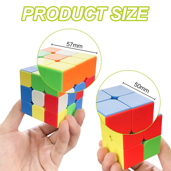 Magic Cube 3x3x3 + 2x2x2, Farvet Cube Magisk Cube, Magic Cube til Begyndere og Avancerede Brugere