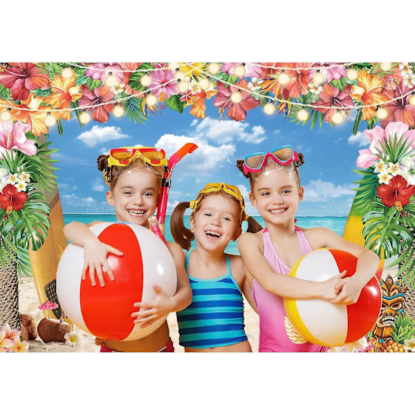 Havaijilainen Aloha-juhlan koriste, kesäisen Luau-juhlan taustakankaalla banneri valokuvausta varten Luau Havaijilainen juhlan taustakoristeiden tarvikkeet g