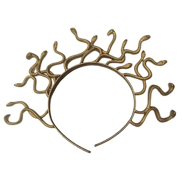 Medusa Slange Kostyme Hodebånd Medusa Hodebånd Hodeplagg Utkledelig Hodeplagg For Karneval Mardi Gras Maskerade Fest Qkf -GSL large golden medhad