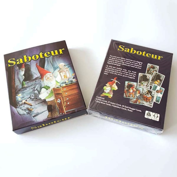 Engelsk version af Saboteur brætspil dværg guldmine nugget minearbejder brætspil kort festspil