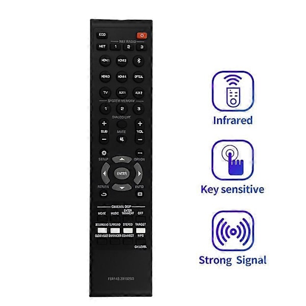 Erstatning FSR145 ZR15250 Fjernkontroll for MusicCast Sound Bar Fjernkontroll FSR145 ZR15250 YSP-5600