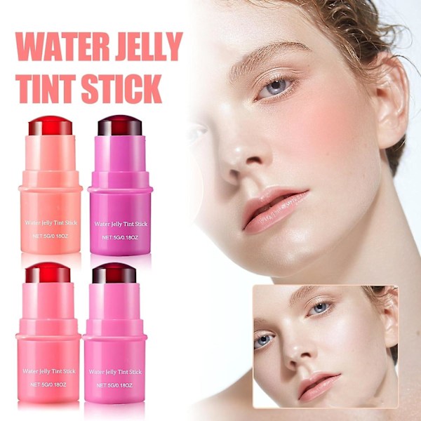 Mælkekølende Vandgelé Tint, Vandgelé Tint Stick, Mælkegelé Tint Gelé Blush Stick, Gennemsigtig Læbe & Kind Farve Byggelig Akvarel Finish 2pcs b