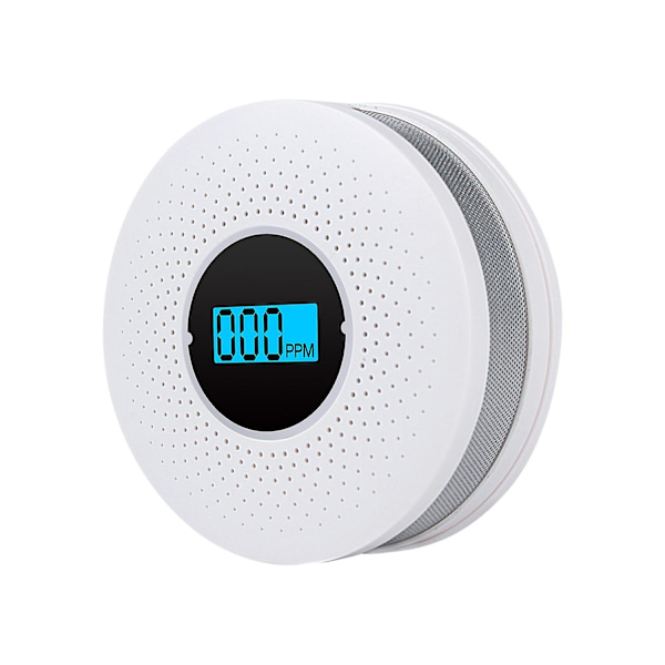 Kombinerad Rök- och Kolmonoxiddetektor med Display Ljud & Blinkande Alarm & LED-indikering