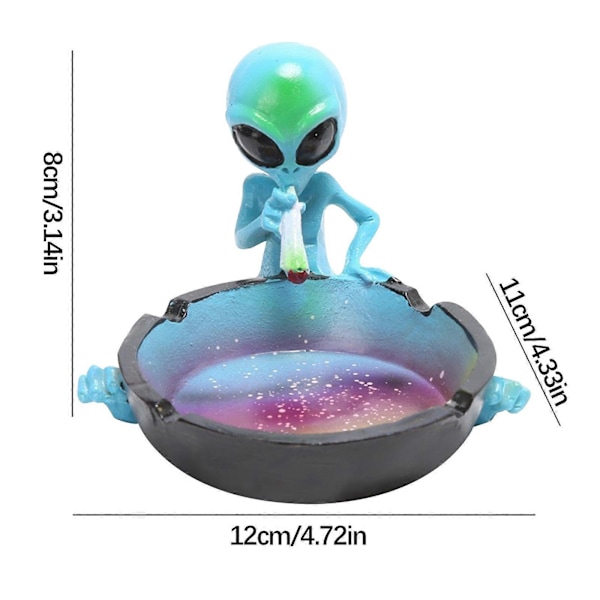 Alien Ashtray Galaxy Style Alien Ashtray Olohuone Koti Hotelli Koriste-esine 4 Tuumaa Monivärinen Flye1295 blue